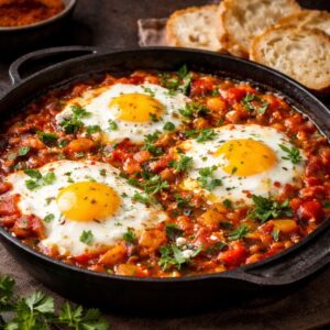 Shakshuka zum Frühstück bei HonigKrone Café